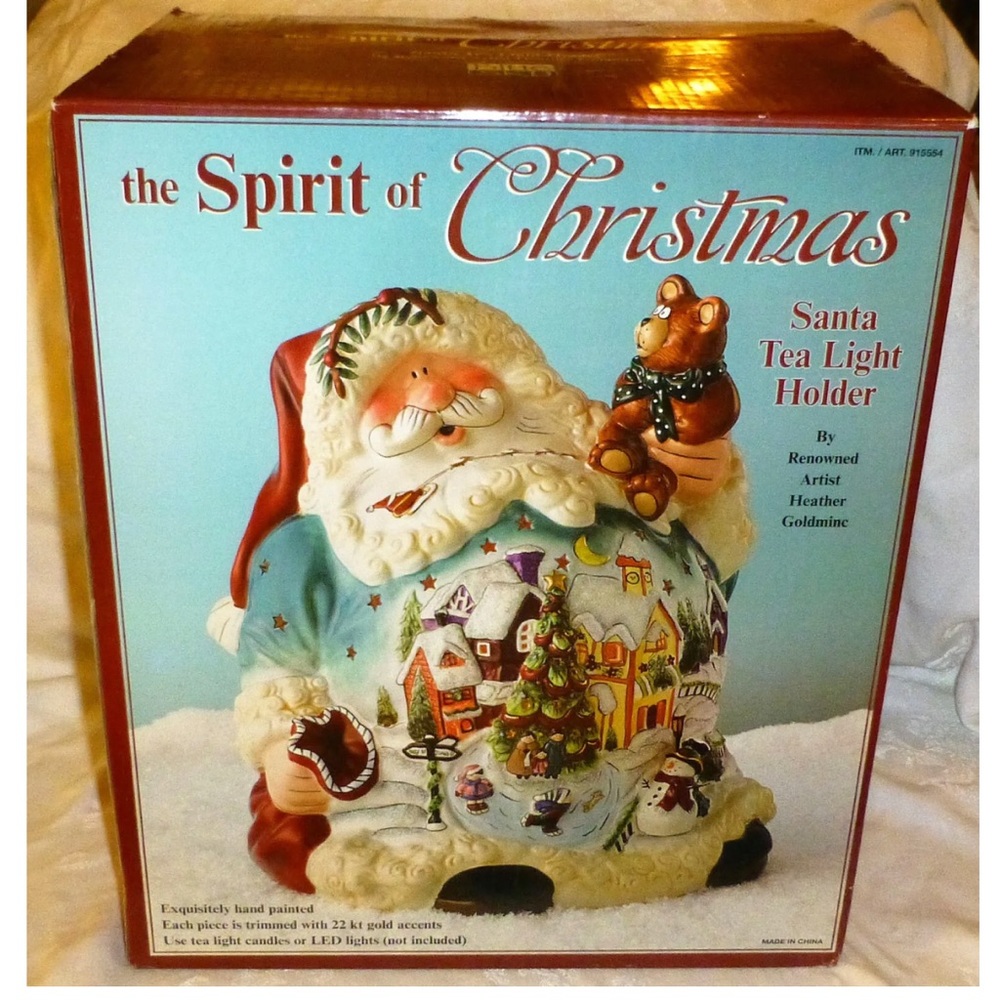 New The spirit of Christmas Santa tea light holder by Blue Sky  🎅 🎄